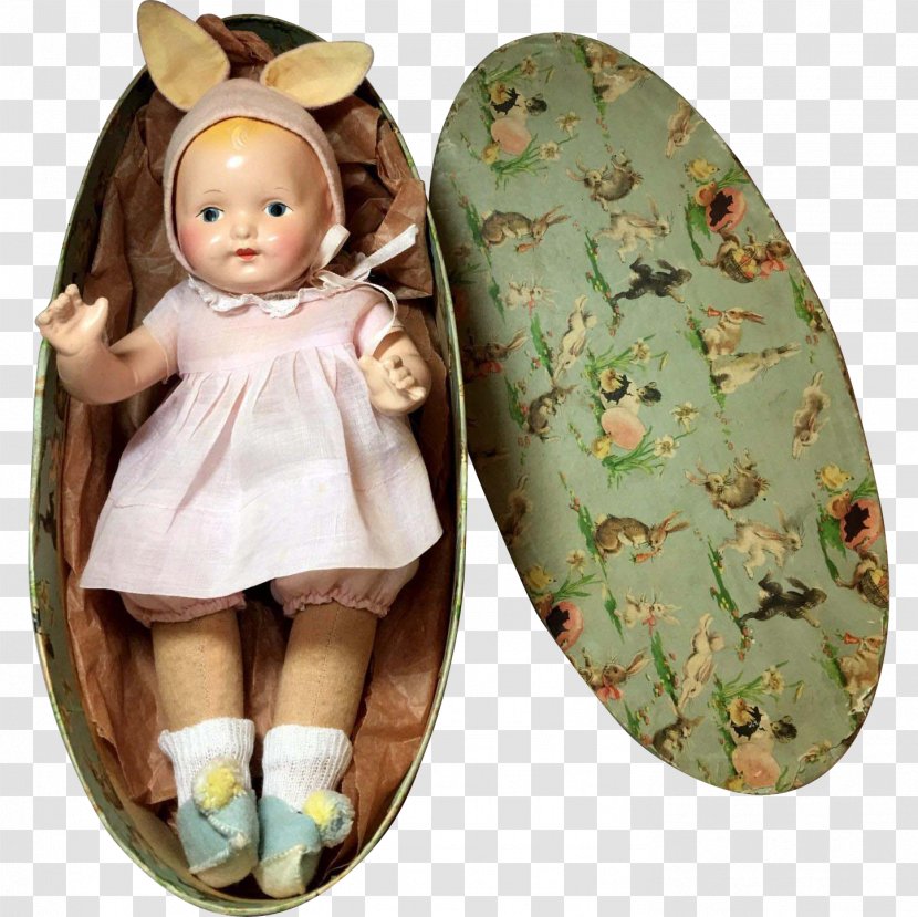 Easter Bunny Doll 1920s Infant - Antique Transparent PNG