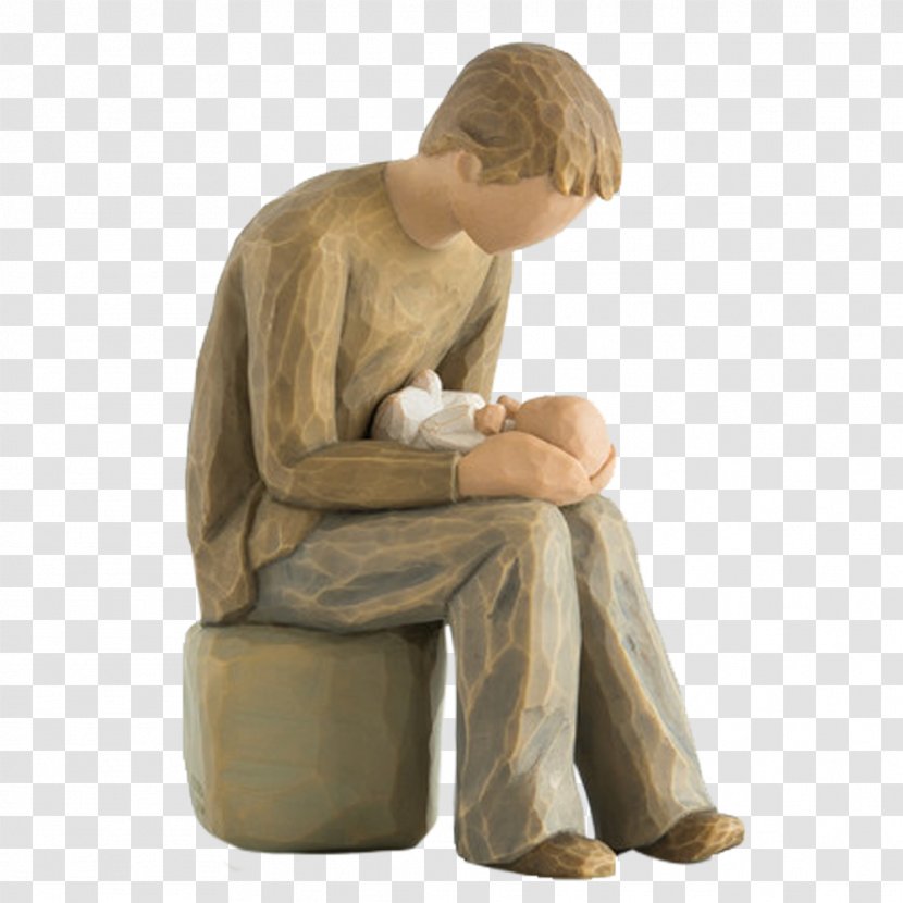 Willow Tree Quietly Figurine Collectable Sculpture - Toy - Father And Child Wood Transparent PNG