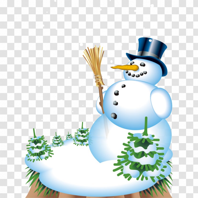 Snowman Poster - Tree - Winter Pine Material Transparent PNG
