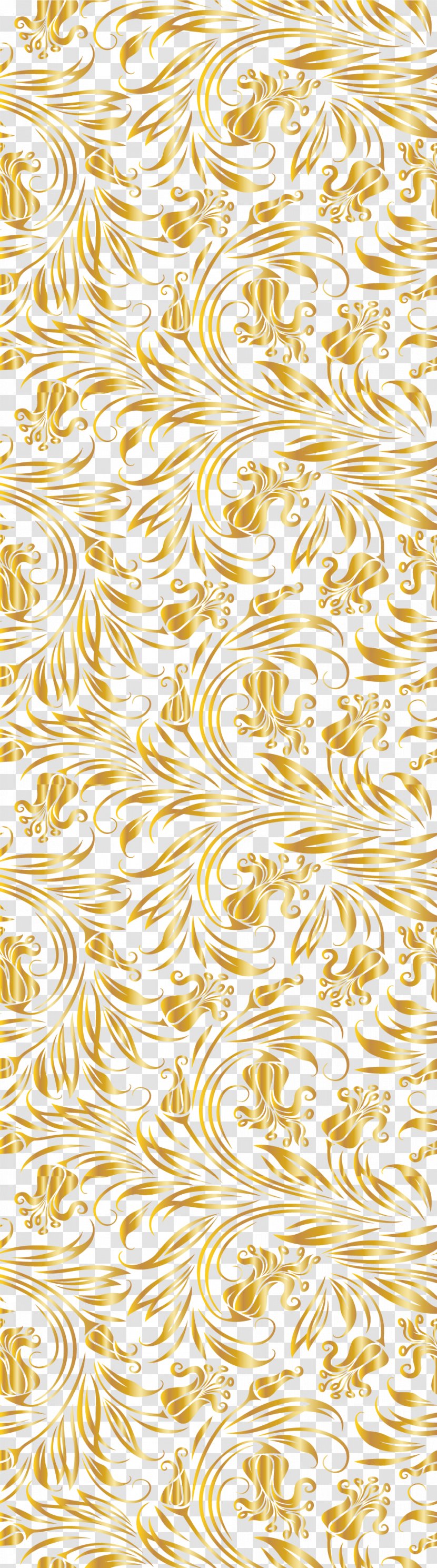 Flower ArtWorks - Hand Painted Golden Transparent PNG