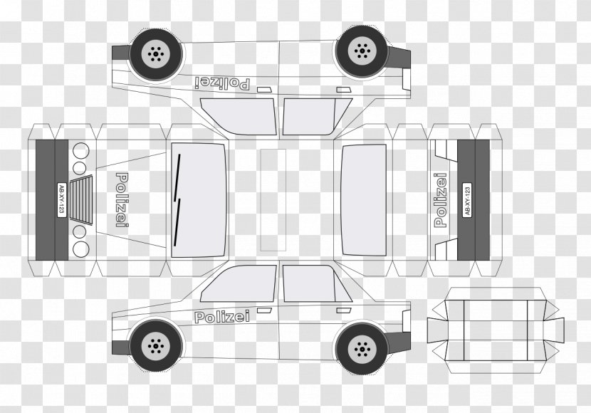 Paper Model Police Car - Technology Transparent PNG