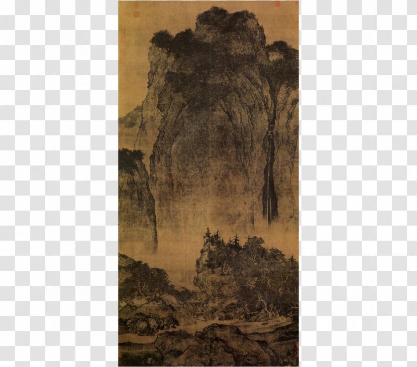 Travelers Among Mountains And Streams Early Spring Song Dynasty Landscape Painting - Chinese - Guanyin Bodhisattva Transparent PNG