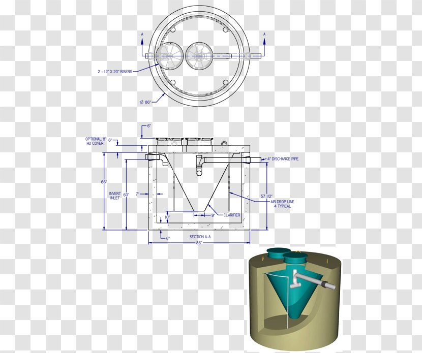 Sewage Treatment Septic Tank Diagram System Engineering - Safe Production Transparent PNG