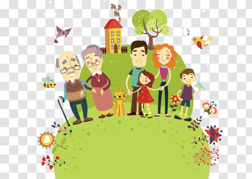 Family - Green - Happy Kids Transparent PNG