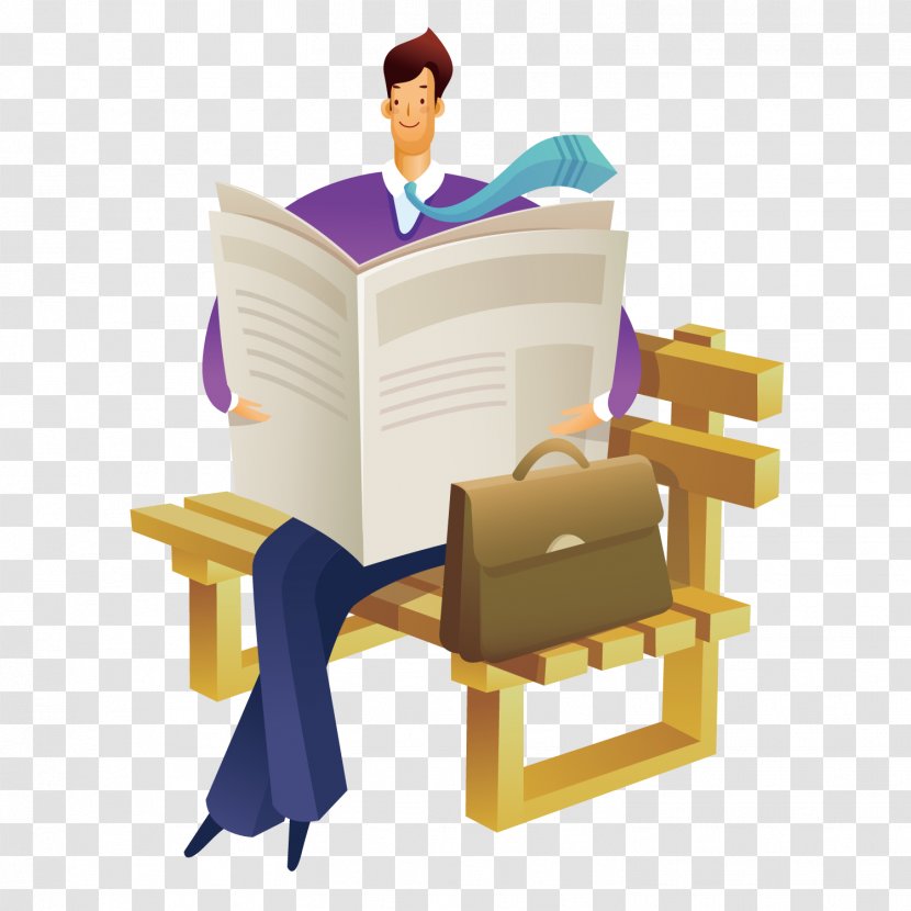 The Man Who Reads Newspaper - Reading - High Definition Video Transparent PNG