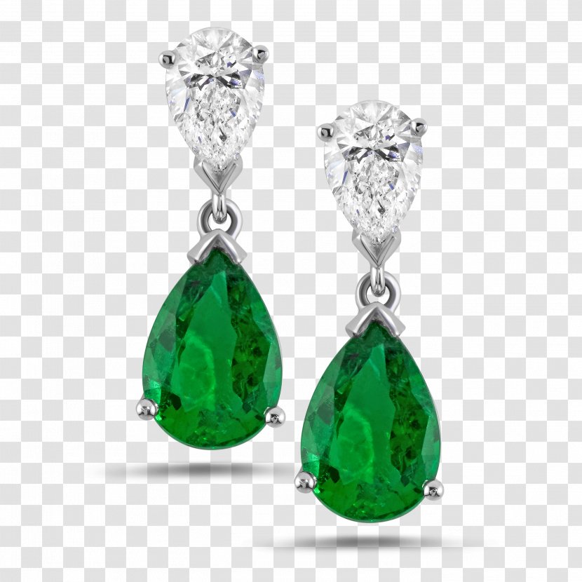 Earring Diamond Jewellery Carat Emerald Transparent PNG