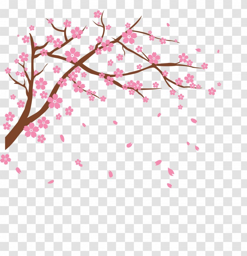 Cherry Blossom Clip Art - Pattern - Vector Transparent PNG