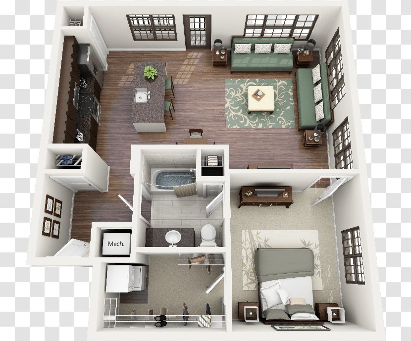 House Plan 3D Floor - Interior Design Services Transparent PNG
