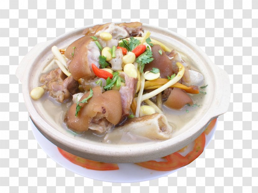 Chinese Cuisine Thai Pigs Trotters Eisbein - Recipe - Soy Trotter Pot Lily Picture Material Transparent PNG