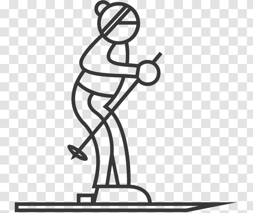 Skiing Drawing Coloring Book Winter Sport - Monochrome Transparent PNG