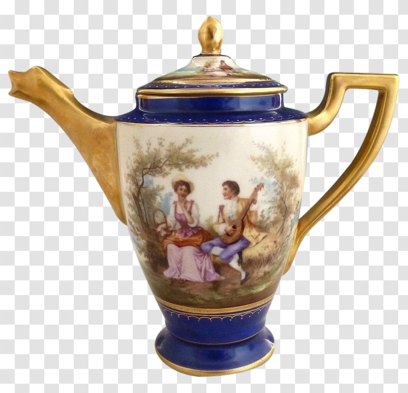 Porcelain Vienna Mug Teapot - Drinkware Transparent PNG