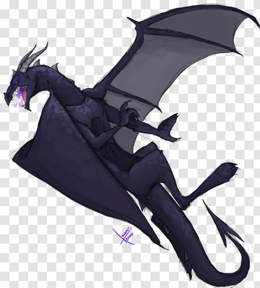 Minecraft Drawing Dragon Herobrine - Purple - Enderdragon Transparent PNG