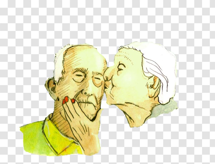 Cheek Nose Human Behavior Drawing - Friendship - Old Couple Transparent PNG