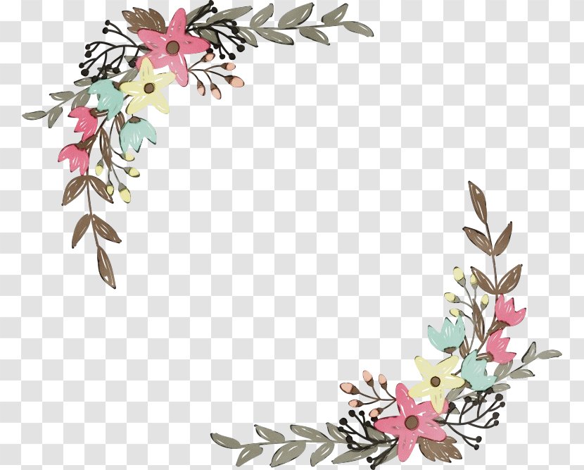 Watercolor Flower Background - Royaltyfree - Interior Design Twig Transparent PNG