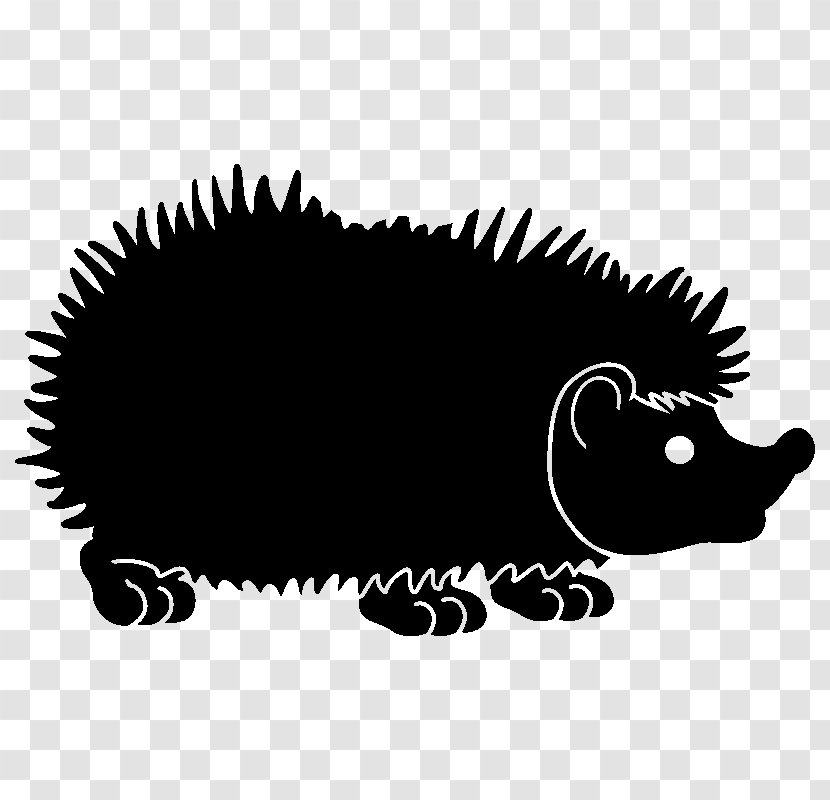 Hedgehog Black Silhouette White - Carnivora Transparent PNG