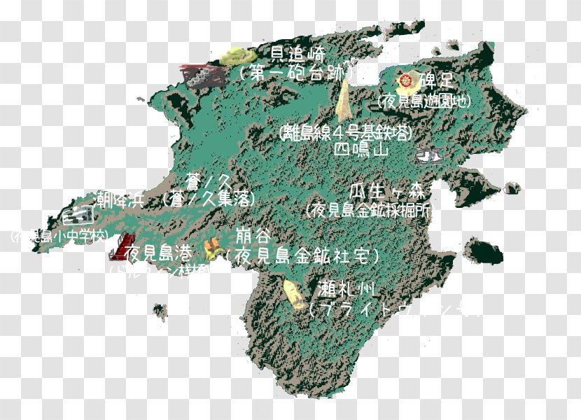 Hashima Island Forbidden Siren 2 夜見島 Map Transparent PNG