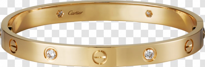 Love Bracelet Diamond Colored Gold - Cartier Transparent PNG