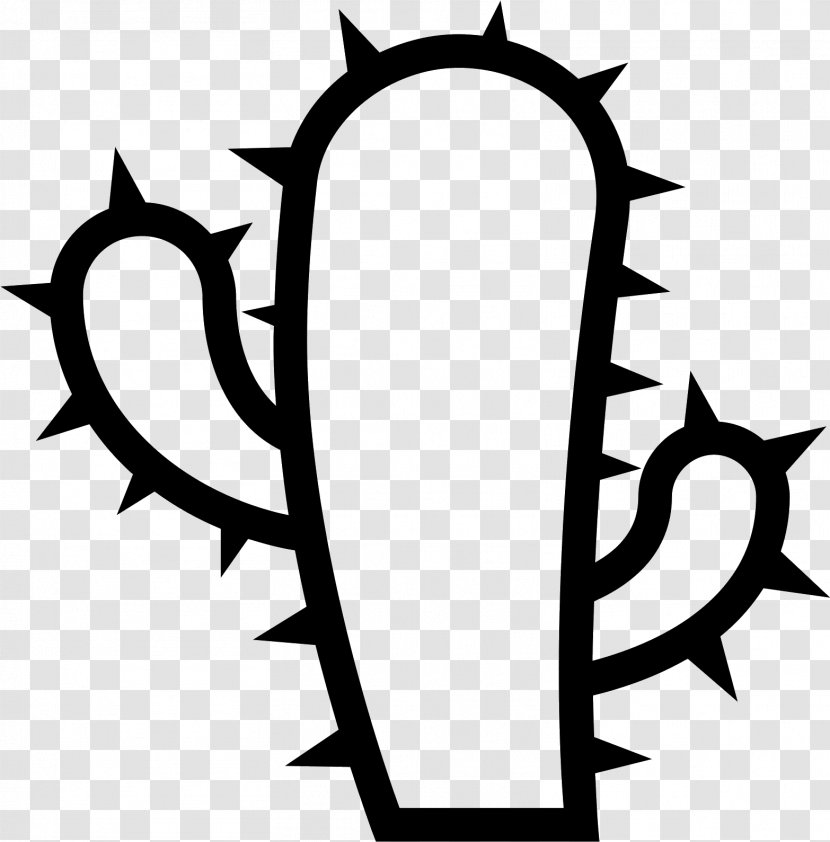 Cactus Cartoon - Blackandwhite - Symbol Transparent PNG