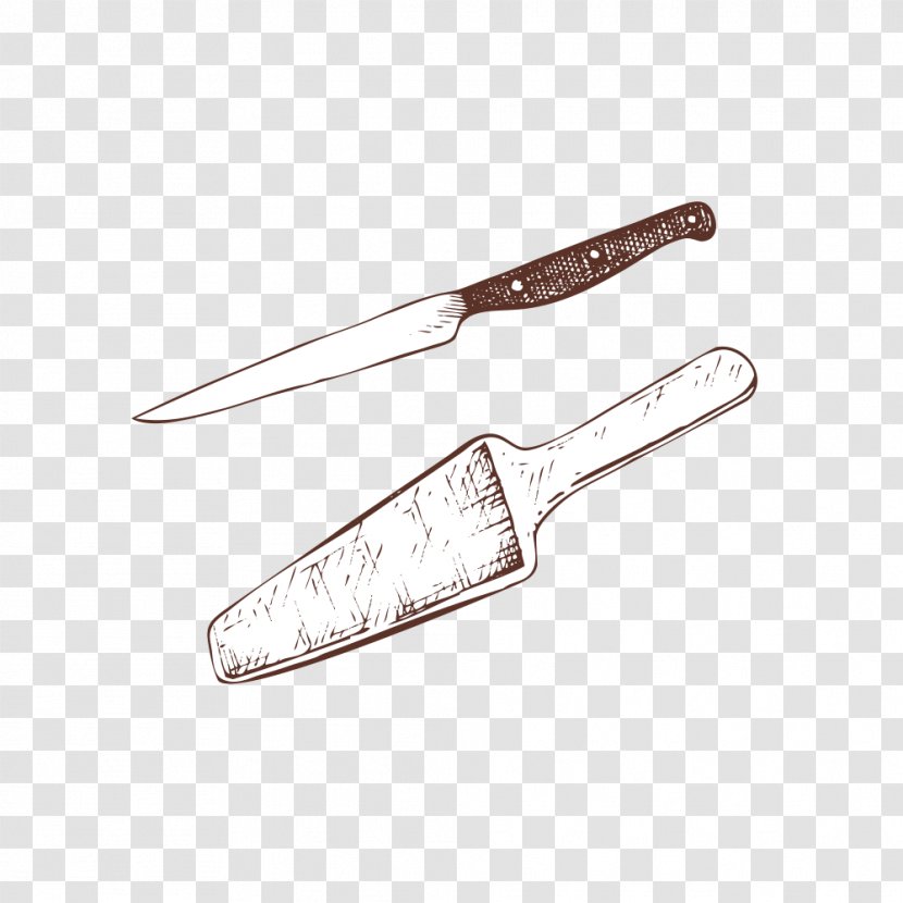 Knife Hand Tool Kitchen Utensil - Kitchenware - Hand-painted Tools Transparent PNG