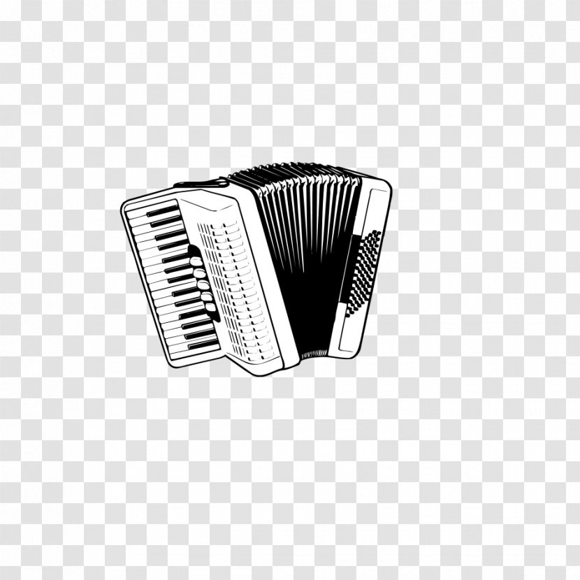 Accordion Musical Instrument Sticker Concertina - Flower - Black And White Transparent PNG