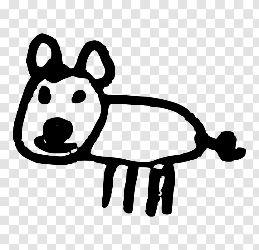 Large White Pig Dog Clip Art - Carnivoran - Outline Transparent PNG