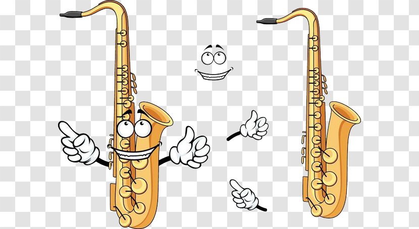 Saxophone Cartoon Musical Instrument Drawing - Flower - A Trumpet Player; Villain Transparent PNG