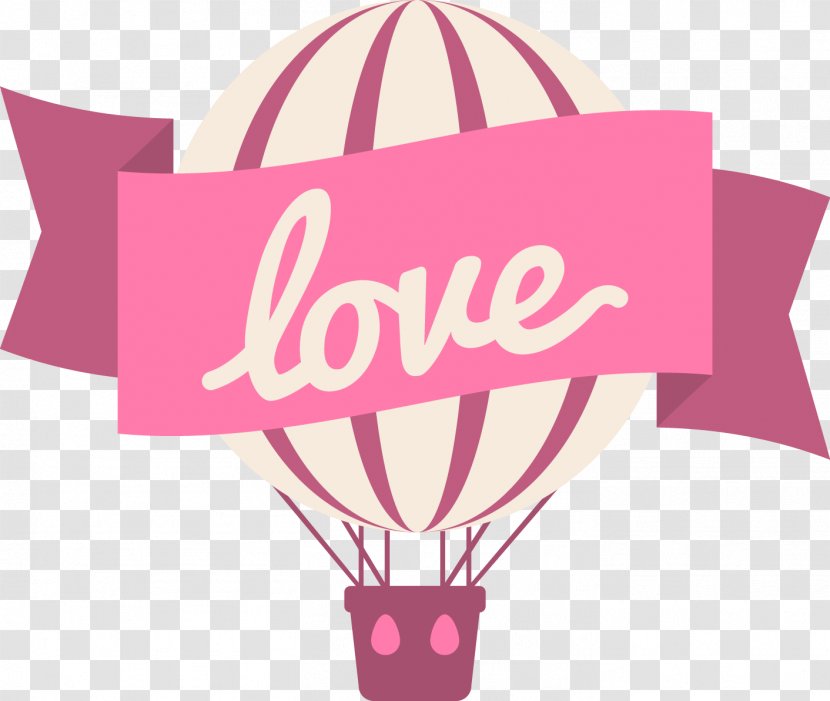 Valentine's Day - Heart - Vector LOVE Hot Air Balloon Transparent PNG
