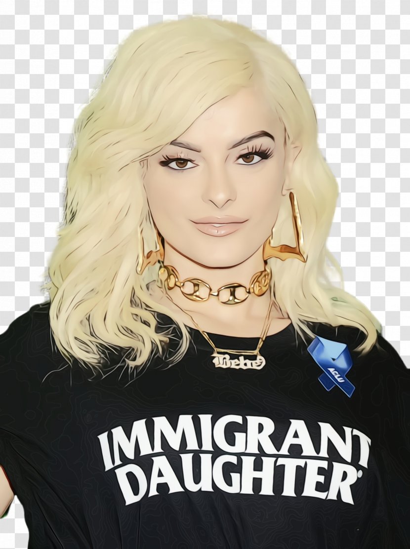 Bebe Rexha Singer Blond Clothing Accessories Red Carpet - Watercolor - Tshirt Neck Transparent PNG