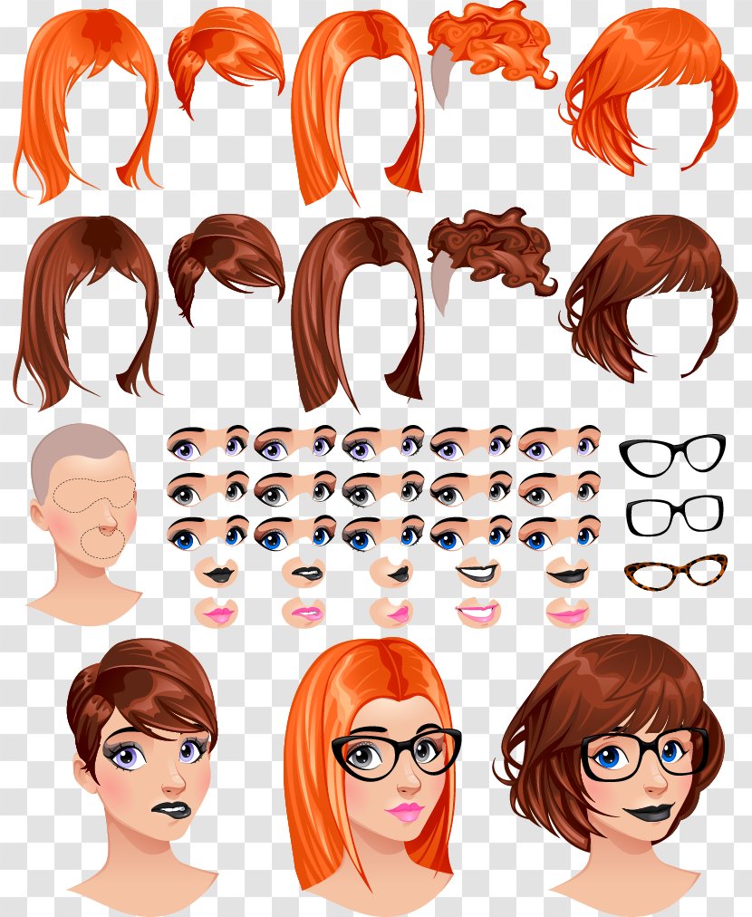 Euclidean Vector Download Hairstyle - Heart - People Face Dress Material Transparent PNG