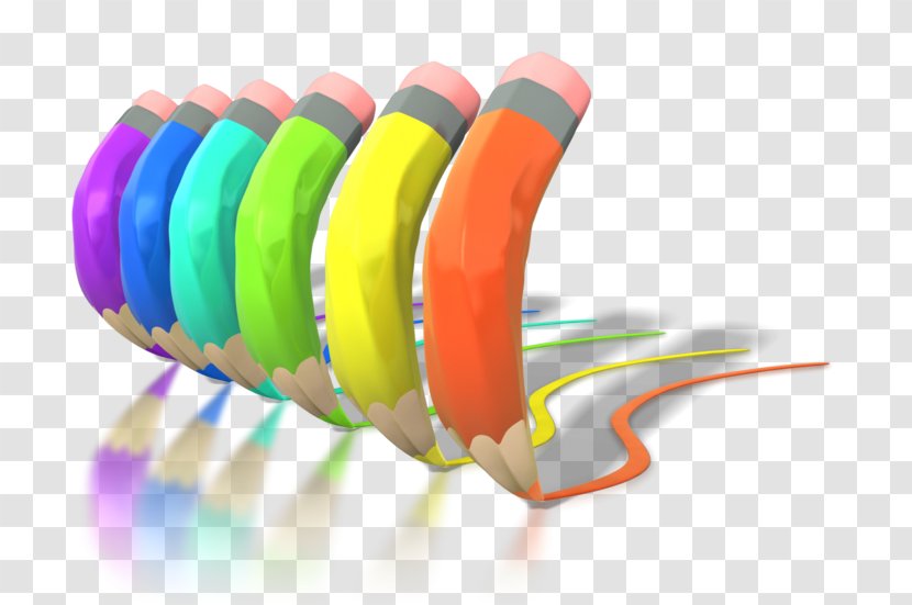 Colored Pencil Animation Rainbow - Color Transparent PNG