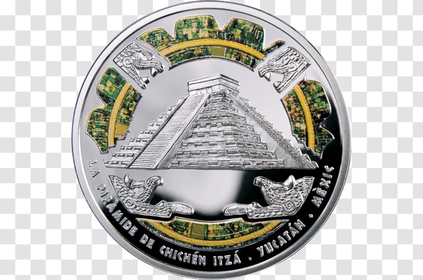 Silver Coin Great Wall Of China El Castillo, Chichen Itza Wonders The World Transparent PNG