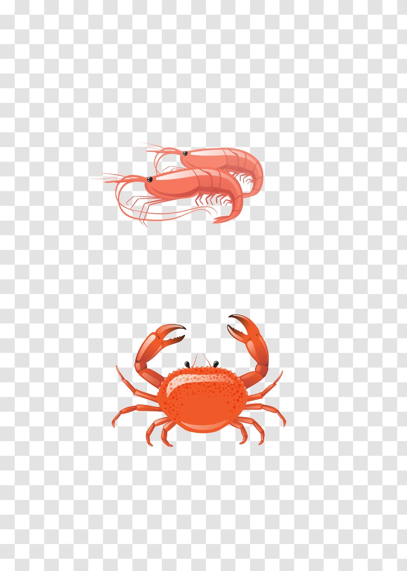 Seafood Lobster Shellfish Clip Art - Prawn - Cartoon And Crab Transparent PNG