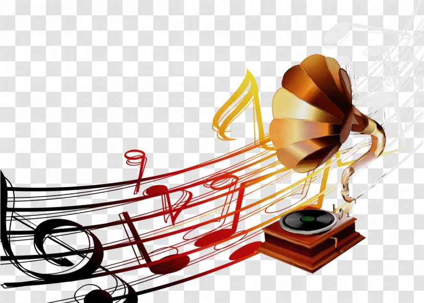 Music Note - Watercolor - Indian Musical Instruments Transparent PNG