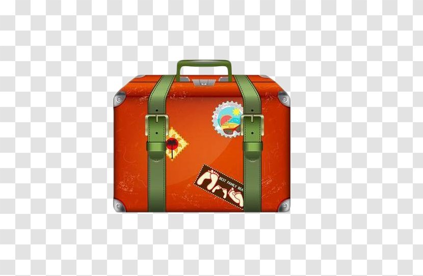 Suitcase Travel Baggage - Brand - Orange Hand Luggage Transparent PNG