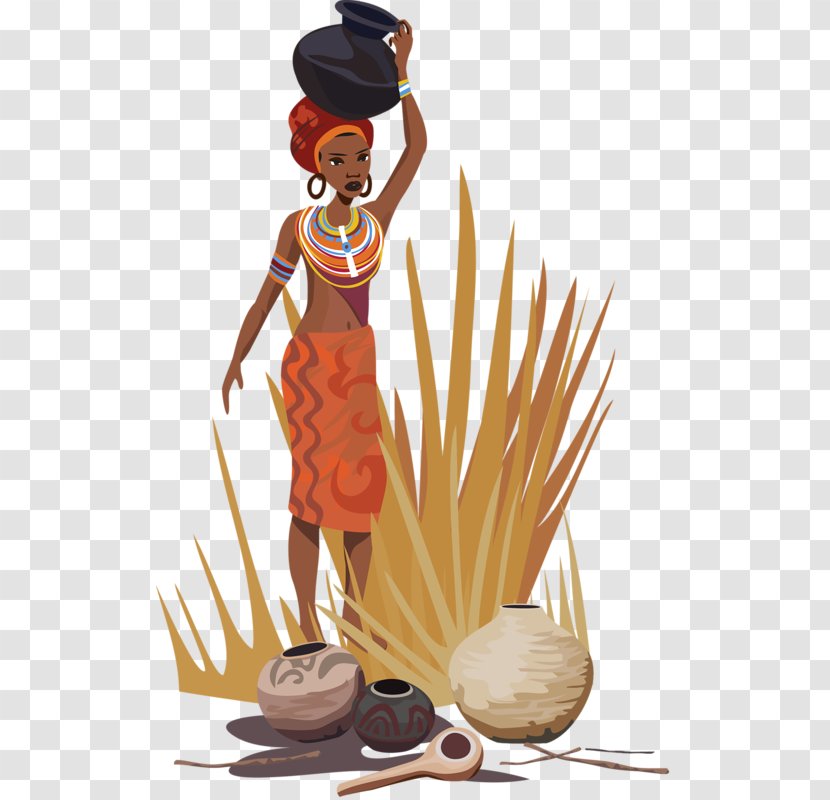 Africa Cartoon Illustration - Woman - Original Transparent PNG