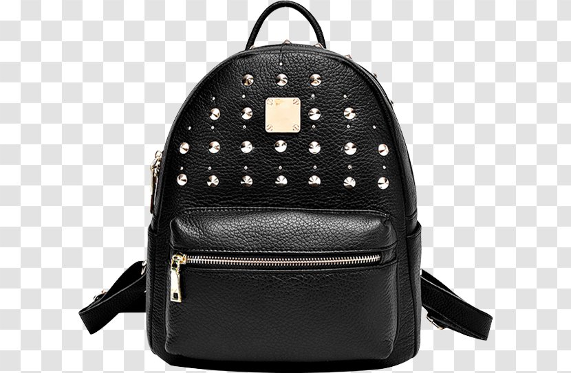 Handbag Leather Backpack Pattern - Black - Bags Transparent PNG