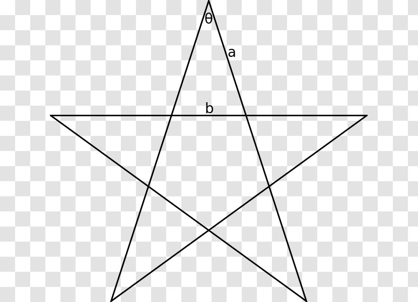 Penrose Triangle Golden Ratio Pentagram - Black And White Transparent PNG