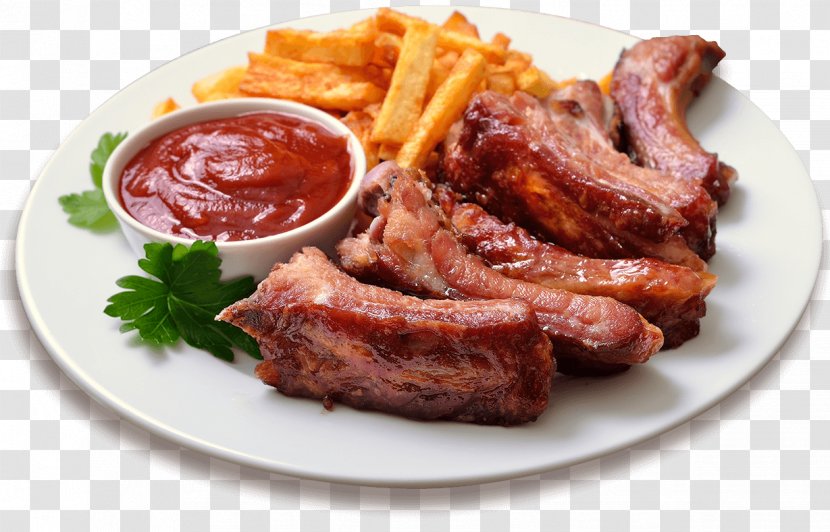 Barbecue Grill French Fries Spare Ribs Sauce - Stock Photography - Pork Transparent PNG