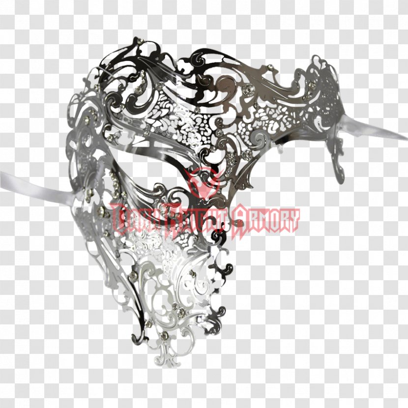 Masquerade Ball Mask Silver Metal - Venice Transparent PNG