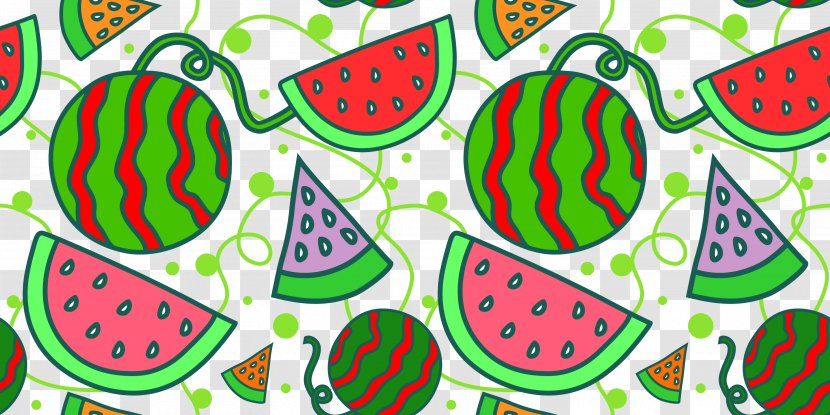 Watermelon Cartoon Clip Art - Organism - Vector Pattern Transparent PNG