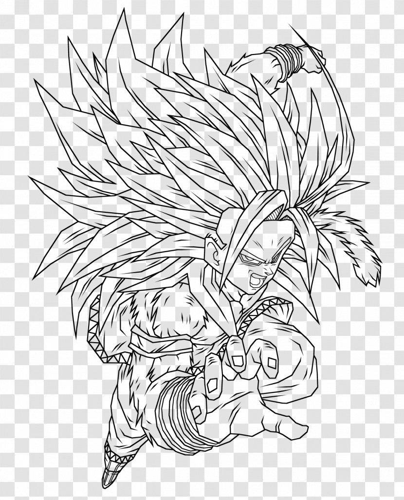 Goku Line Art Vegeta Gohan Frieza - Flower - Drawing Transparent PNG