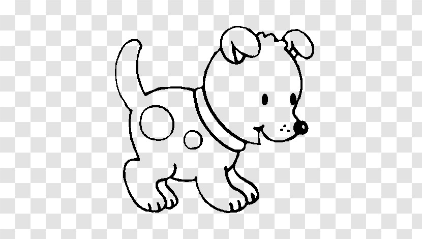 White Line Art Cartoon Puppy Head Transparent PNG