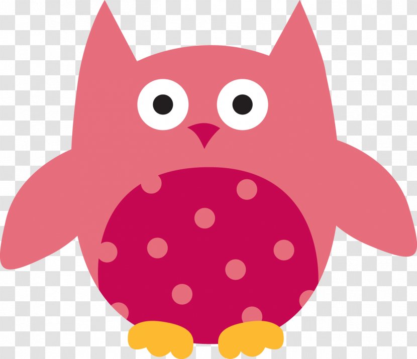 Owl Pink M Character Clip Art - Magenta Transparent PNG