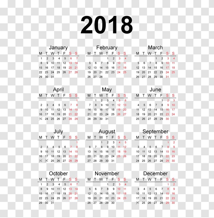Calendar Web Page Time Month - Area - 2018 Transparent PNG