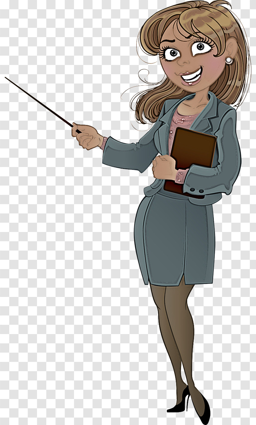 Cartoon Standing Brown Hair Employment Style Transparent PNG