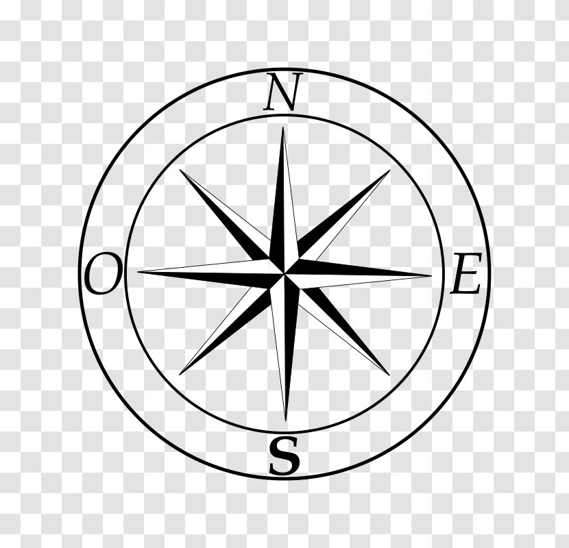 North Polaris Compass Clip Art - Black And White - Garbage Transparent PNG