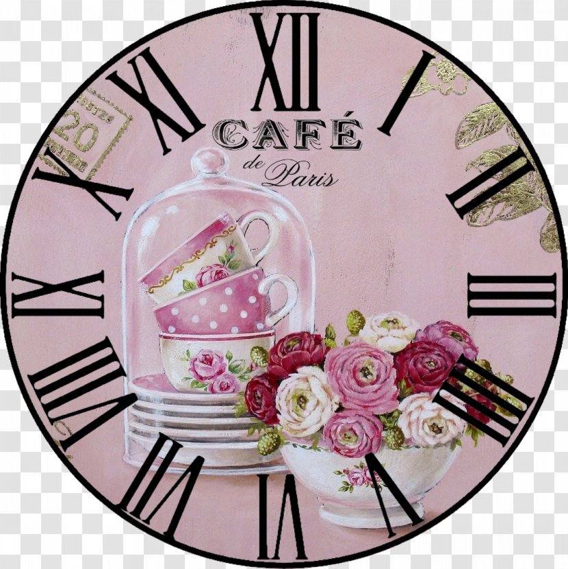 Clock Image Kitchen Vintage Decoupage - Pink Transparent PNG