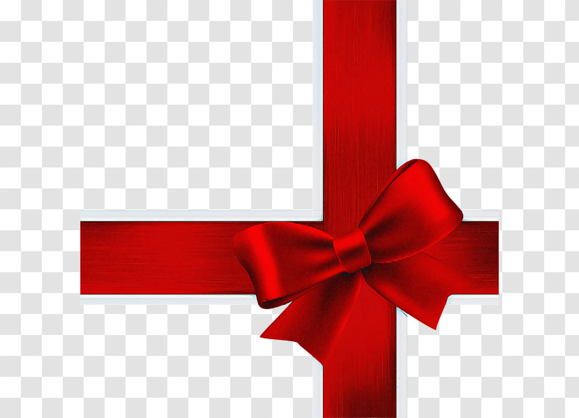 Red Ribbon Present Gift Wrapping Material Property Transparent PNG