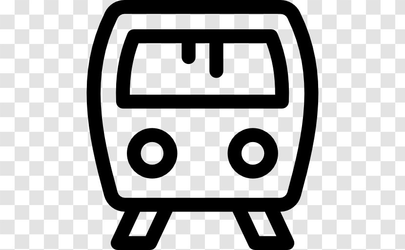 Clip Art - Black And White - Train Icon Transparent PNG