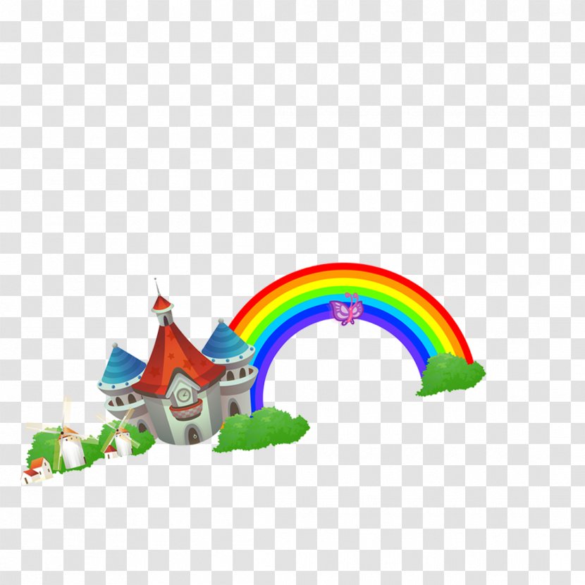 Rainbow Cartoon Sky - Green Transparent PNG